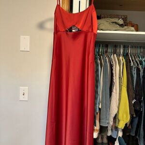 Elegant Red Backless Dress